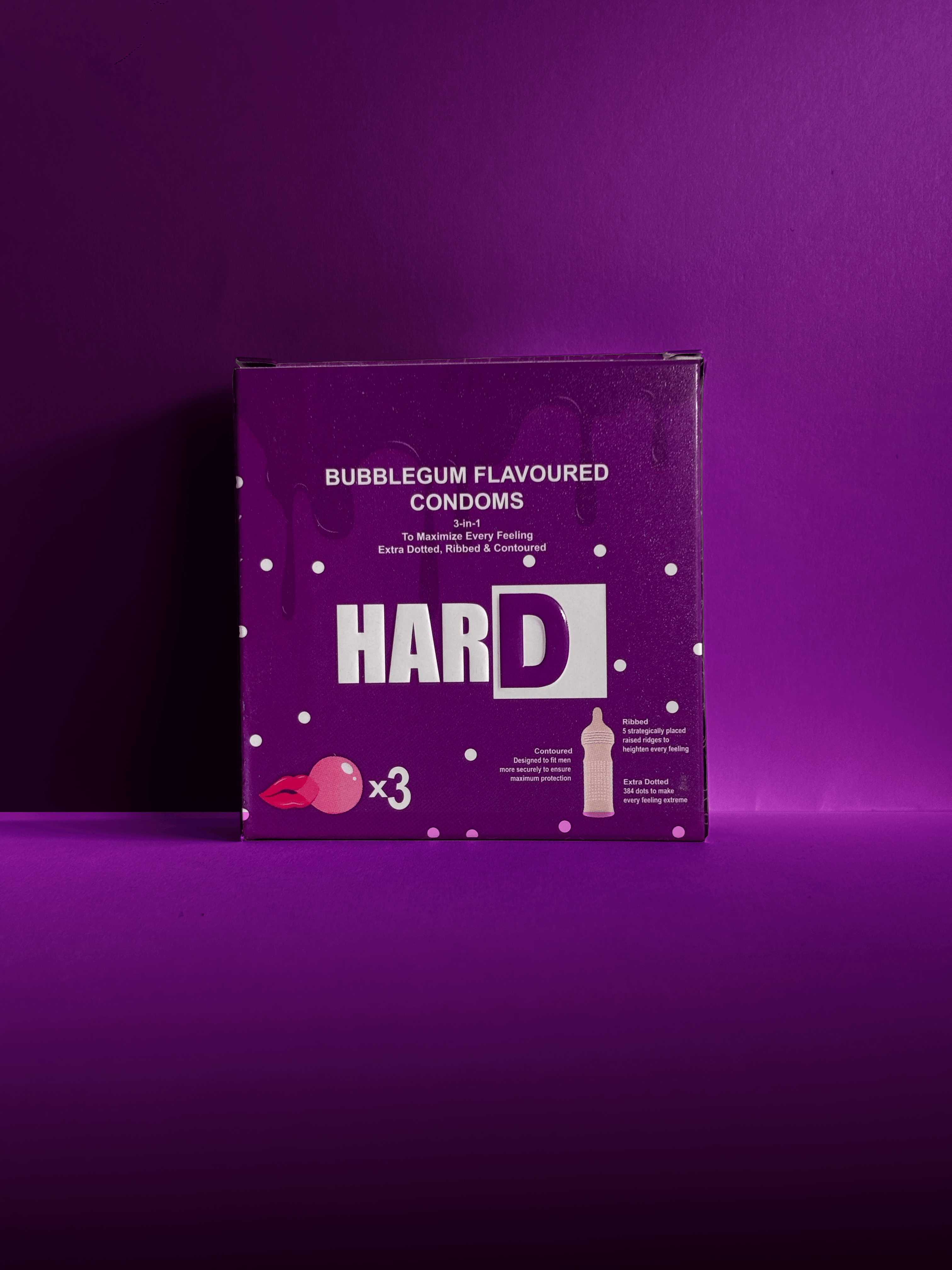 Bubblegum HARD condoms front pack