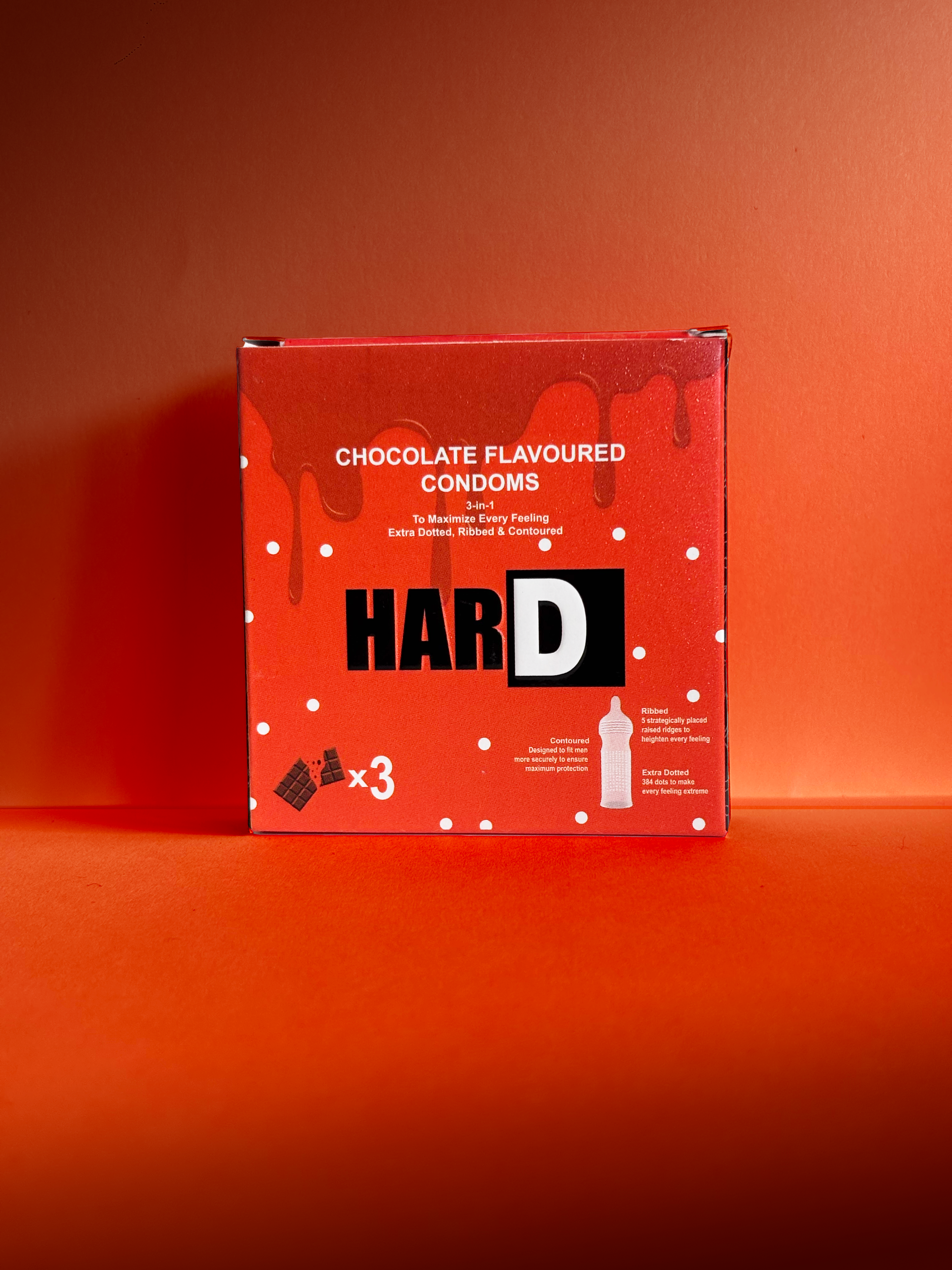 Chocolate HARD condoms front pack