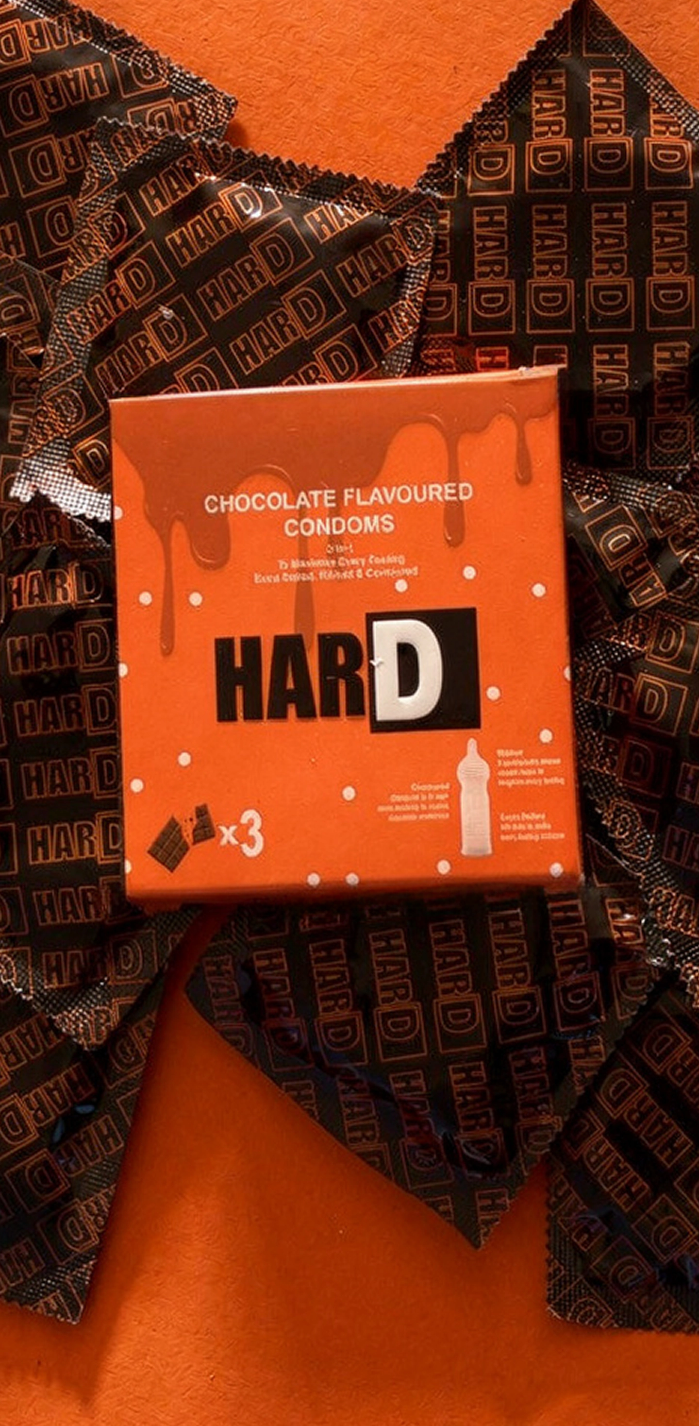 HARD chocolate pack on black foil wrappers
